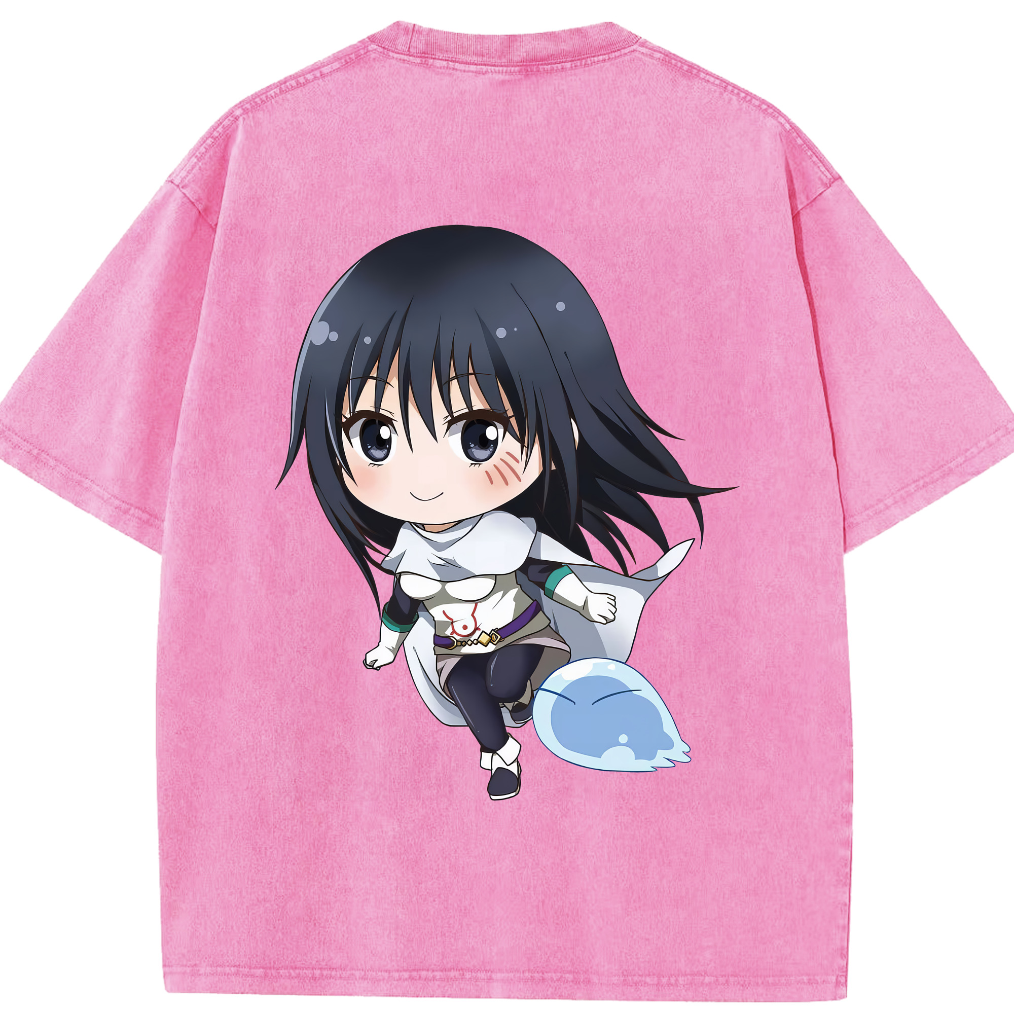（画像用） 転スラ Regarding Reincarnated to Slime 綿100% ヴィンテージ風 半袖Tシャツ（背面プリント）